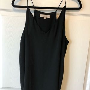 Loft scalloped cami with spaghetti strap racer